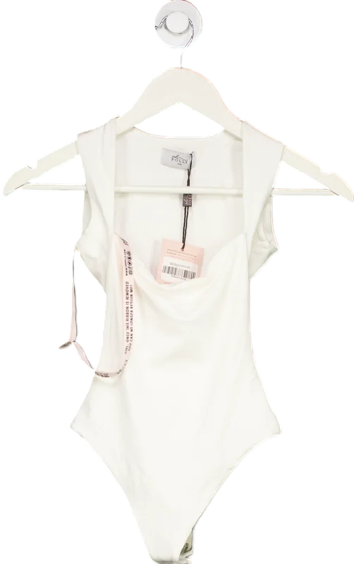 Oh Polly White Bodysuit UK XXS Elegant Halter Neck Bodysuit