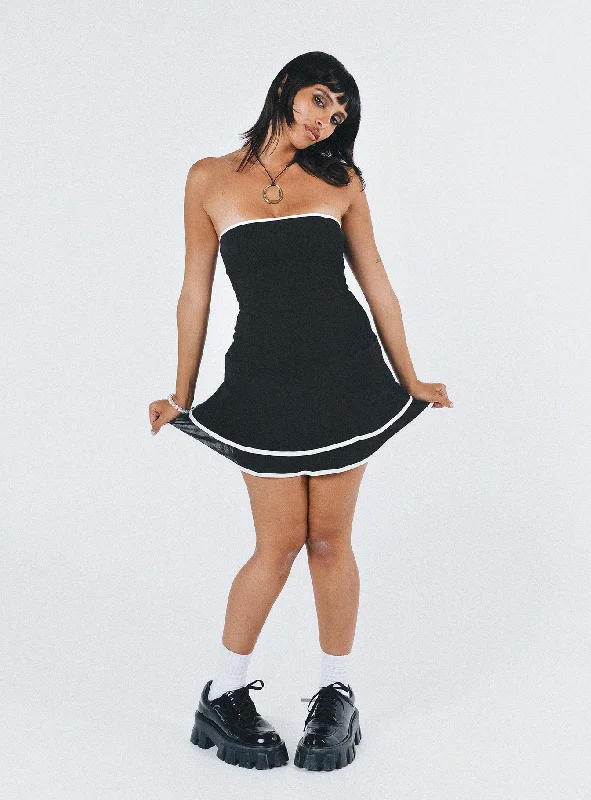 Samira Strapless Mini Dress Black Trendy Tulle Mini Dress