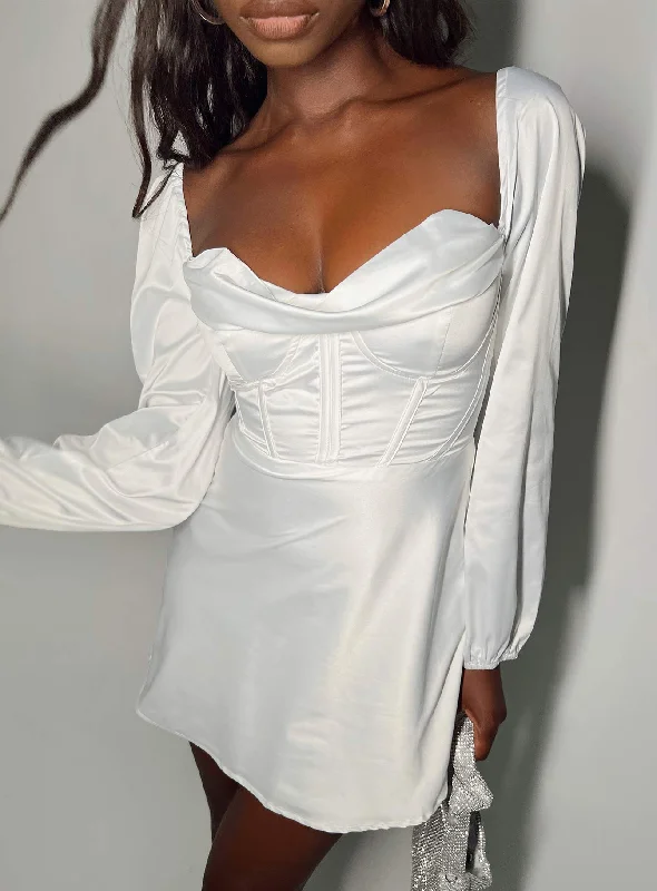 Spotlight Long Sleeve Mini Dress Chic Mini Dress with V-Neck