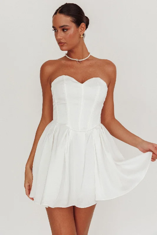 What I Like Sweetheart Neckline Mini Dress Ivory Trendy Tie-Dye Mini Dress