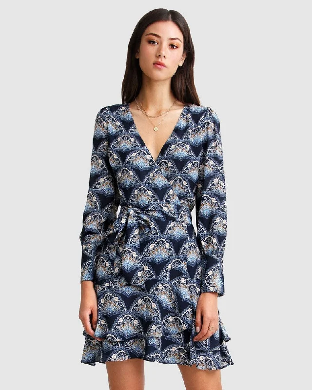 A Night With You Mini Wrap Dress - Navy FINAL SALE Fashionable Wrap Dress with Lining