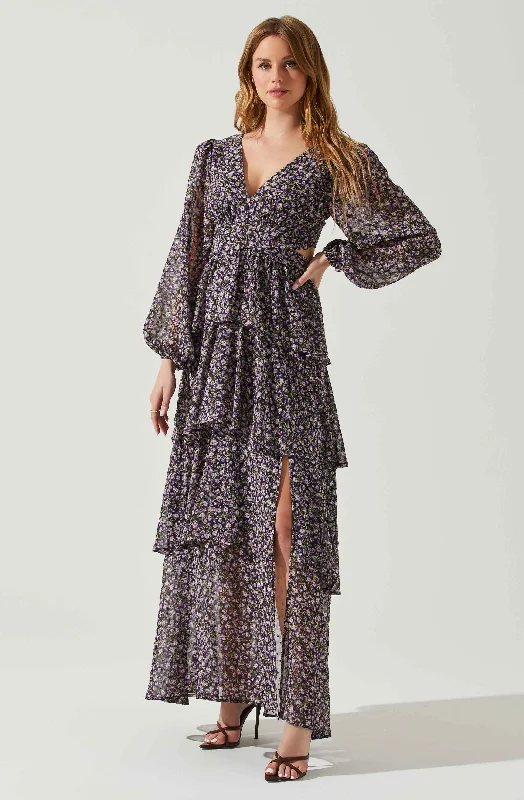 Anora Floral Tiered Maxi Dress Fashionable Layered Maxi Dress