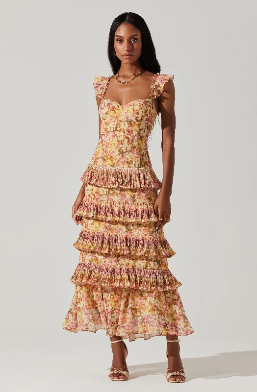 Ayesha Tiered Ruffle Maxi Dress Trendy Fit-and-Flare Maxi Dress