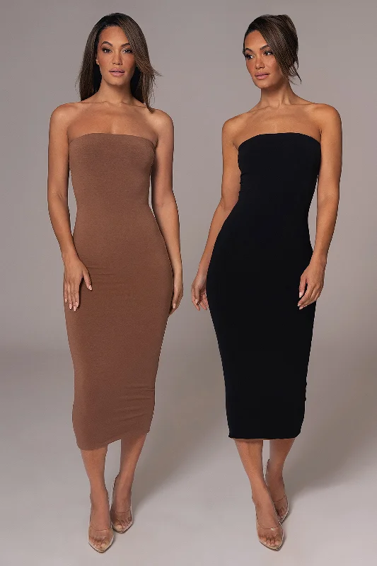 Black/Pecan Shelley Reversible Maxi Dress Cozy Knitted Maxi Dress