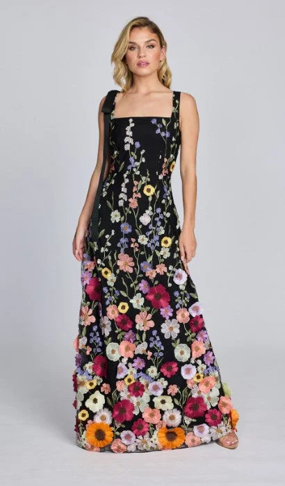 Black ribbon Maxi dress Cozy Ribbed Maxi Dress