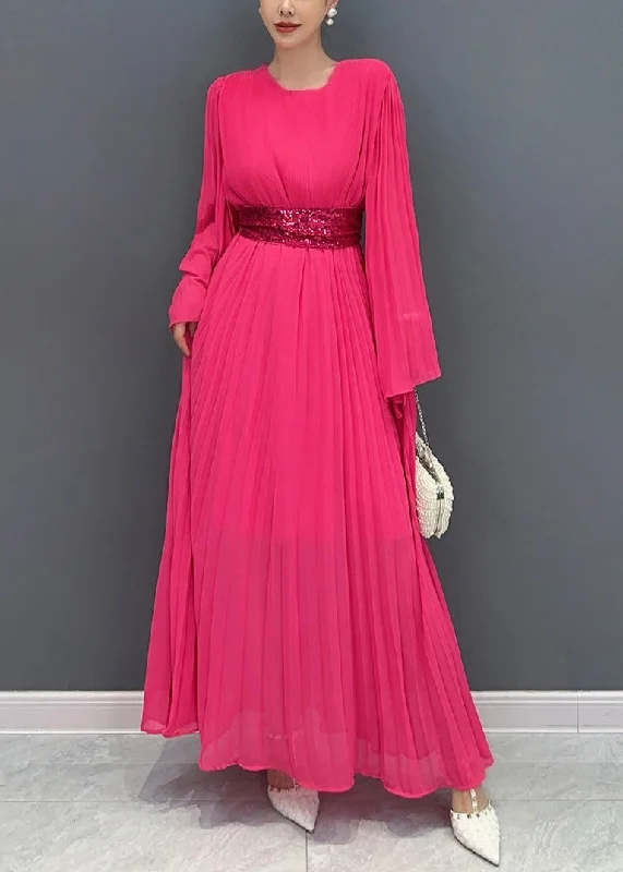 Boho Rose Wrinkled Tie Waist Chiffon Maxi Dresses Flare Sleeve Trendy Off-Shoulder Ruffle Maxi Dress Boho Rose Wrinkled Tie Waist Chiffon Maxi Dresses Flare Sleeve Trendy Off-Shoulder Ruffle Maxi Dress
