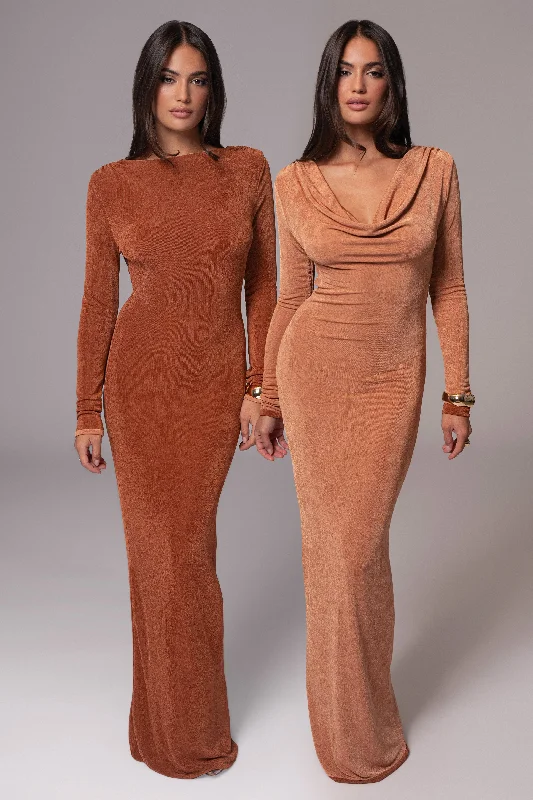 Bronze/Sienna Ashton Reversible Maxi Dress Comfortable Maxi Dress with Sleeves