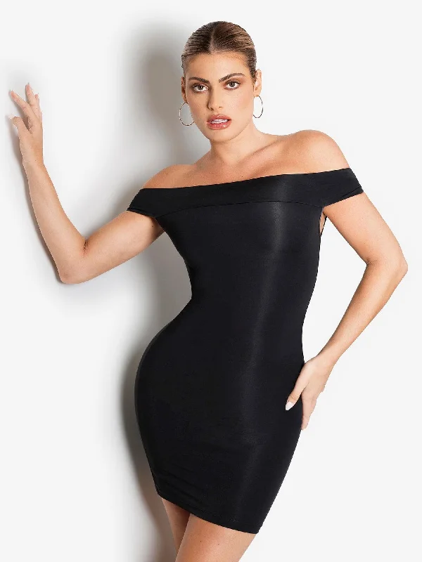 Shapewear Off-the-Shoulder Bodycon Mini Dress Classic Casual Mini Dress