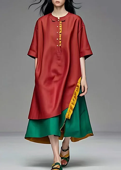 French Mulberry Oversized Patchwork Cotton Maxi Dresses Summer Elegant Boho Maxi Dress French Mulberry Oversized Patchwork Cotton Maxi Dresses Summer Elegant Boho Maxi Dress