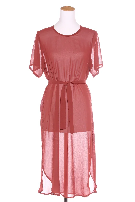 HARRIE & SAM (NZ) Rust chiffon wrap dress! 14 Comfortable Sleeveless Wrap Dress