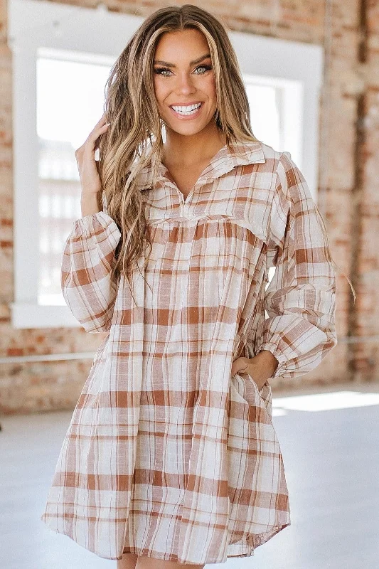 Higley Plaid Babydoll Mini Dress | S-XL | PRE ORDER Trendy Cut-Out Mini Dress