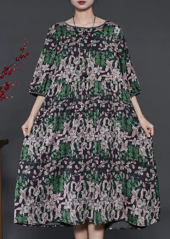 Italian Black Oversized Print Silk Maxi Dresses Summer Fashionable Button-Down Maxi Dress Italian Black Oversized Print Silk Maxi Dresses Summer Fashionable Button-Down Maxi Dress