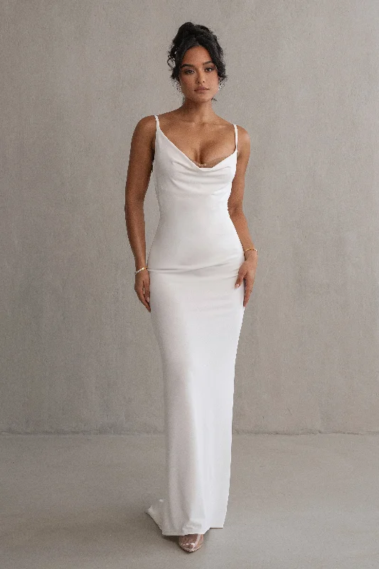 Ivory Until Forever Maxi Dress Comfortable Pleated Maxi Dress