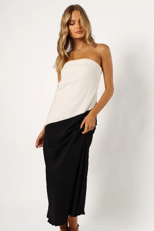 Joanna Maxi Dress - White Black Trendy Floral Print Maxi Dress