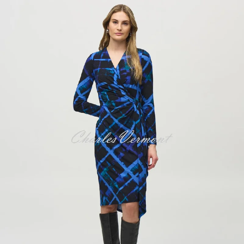 Joseph Ribkoff Abstract Print Wrap Dress - Style 244131 Cozy Wrap Dress for Fall