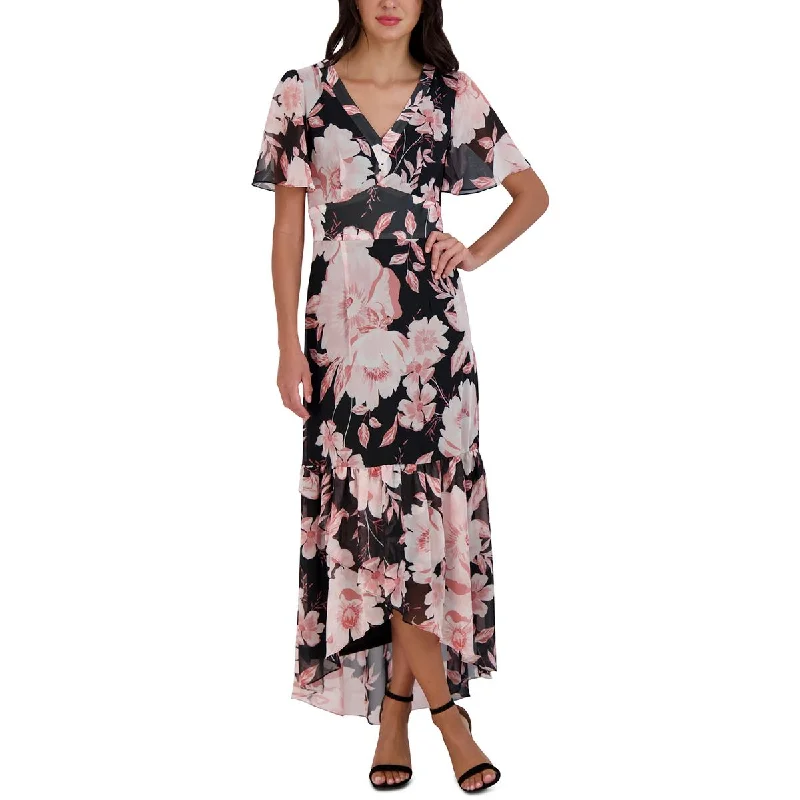 Julia Jordan Womens Tie Back Long Maxi Dress Fashionable Halter Neck Maxi Dress