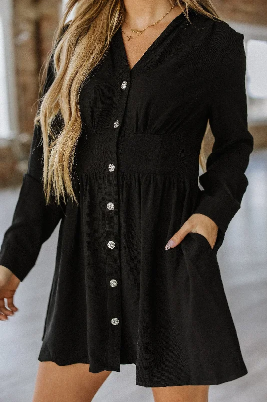 Keller Long Sleeve Mini Dress | S-XL Cozy Cowl Neck Mini Dress