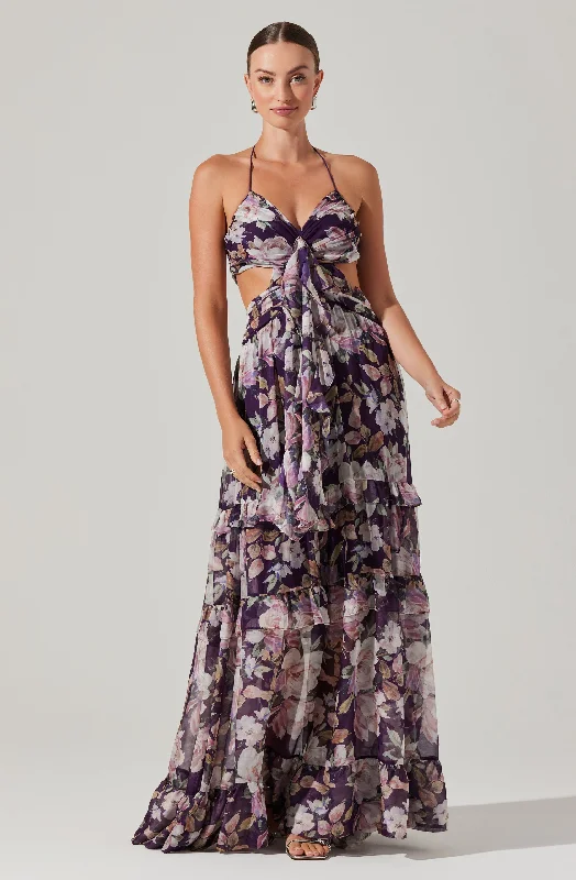 Kitsune Floral Maxi Dress Classic Solid Maxi Dress