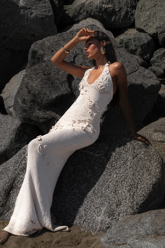 Milk Seaside Halter Maxi Dress Chic Button-Up Maxi Dress