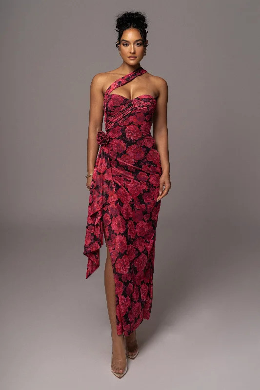 Pink Floral Villa Rosa Maxi Dress Stylish Boho Maxi Dress