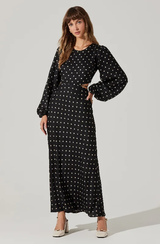 Quinn Floral Cutout Maxi Dress Elegant Pleated Maxi Dress