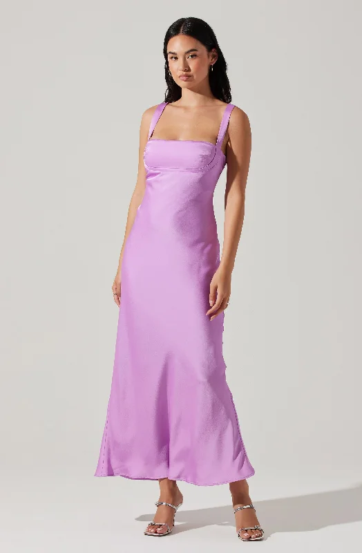 Stacie Satin Maxi Dress Cozy Knitted Maxi Dress