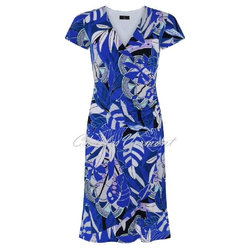 Tia Printed Mock Wrap Dress - Style 78634-7836-65 Stylish Double-Tie Wrap Dress