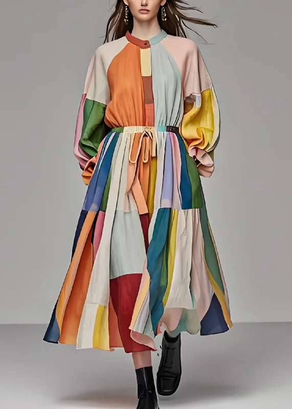 Unique Colorblock Stand Collar Drawstring Cotton Maxi Dress Long Sleeve Chic Sleeveless Maxi Dress Unique Colorblock Stand Collar Drawstring Cotton Maxi Dress Long Sleeve Chic Sleeveless Maxi Dress
