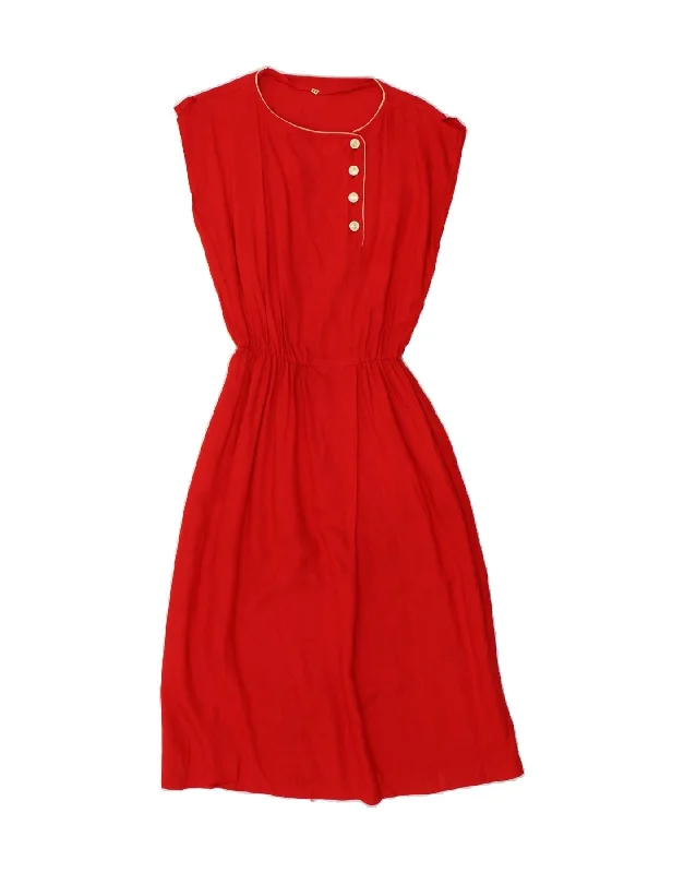 VINTAGE Womens Maxi Dress IT 44 Medium Red Trendy A-Line Maxi Dress