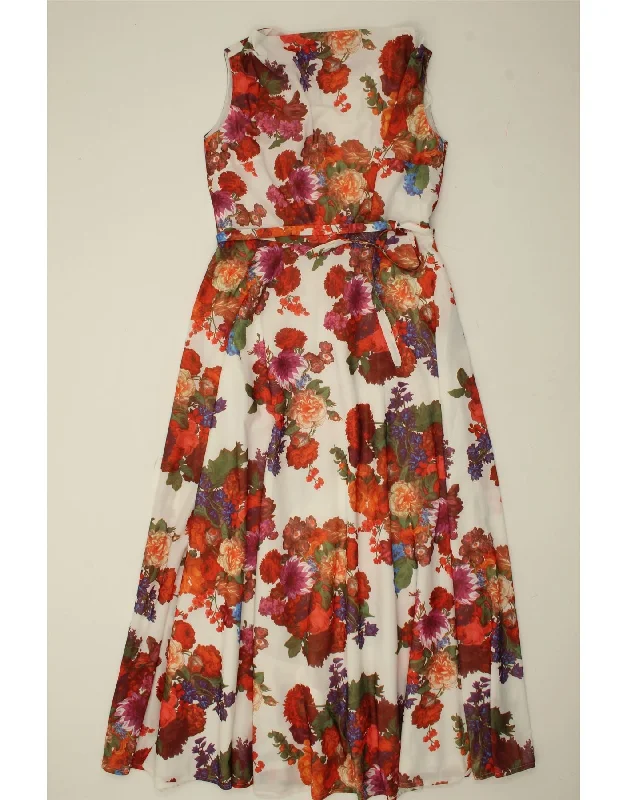VINTAGE Womens Sleeveless Maxi Dress UK 14 Large Multicoloured Floral Elegant Lace Maxi Dress VINTAGE Womens Sleeveless Maxi Dress UK 14 Large Multicoloured Floral Elegant Lace Maxi Dress