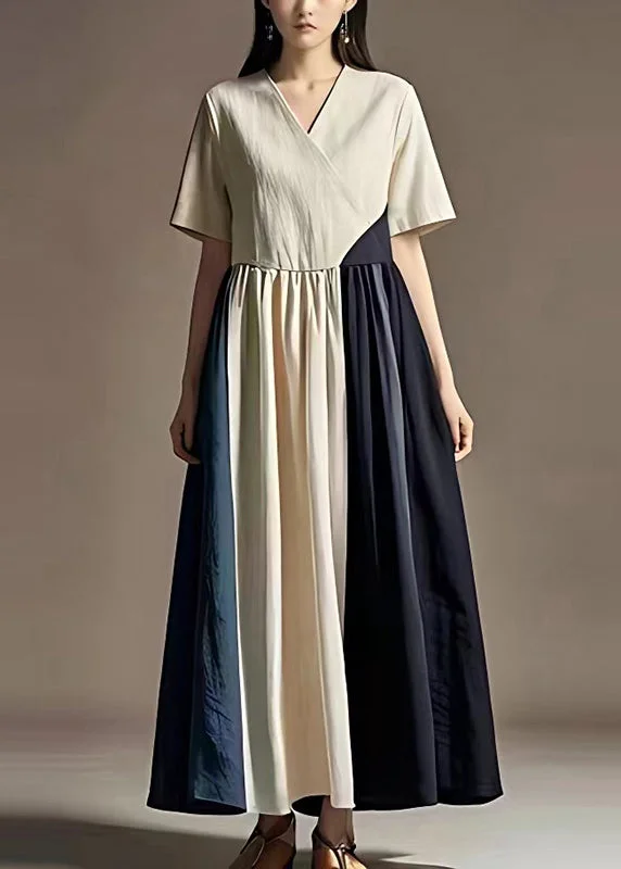 White Patchwork Cotton Maxi Dress Exra Large Hem Summer Stylish Button-Up Maxi Dress White Patchwork Cotton Maxi Dress Exra Large Hem Summer Stylish Button-Up Maxi Dress