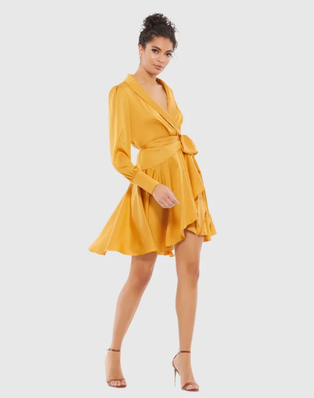 Short Wrap Dress Cozy Wrap Dress for Fall