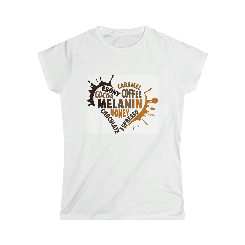 Women's Softstyle Tee Black Is Beautiful Mesh Blend Leather Blend Suede Blend