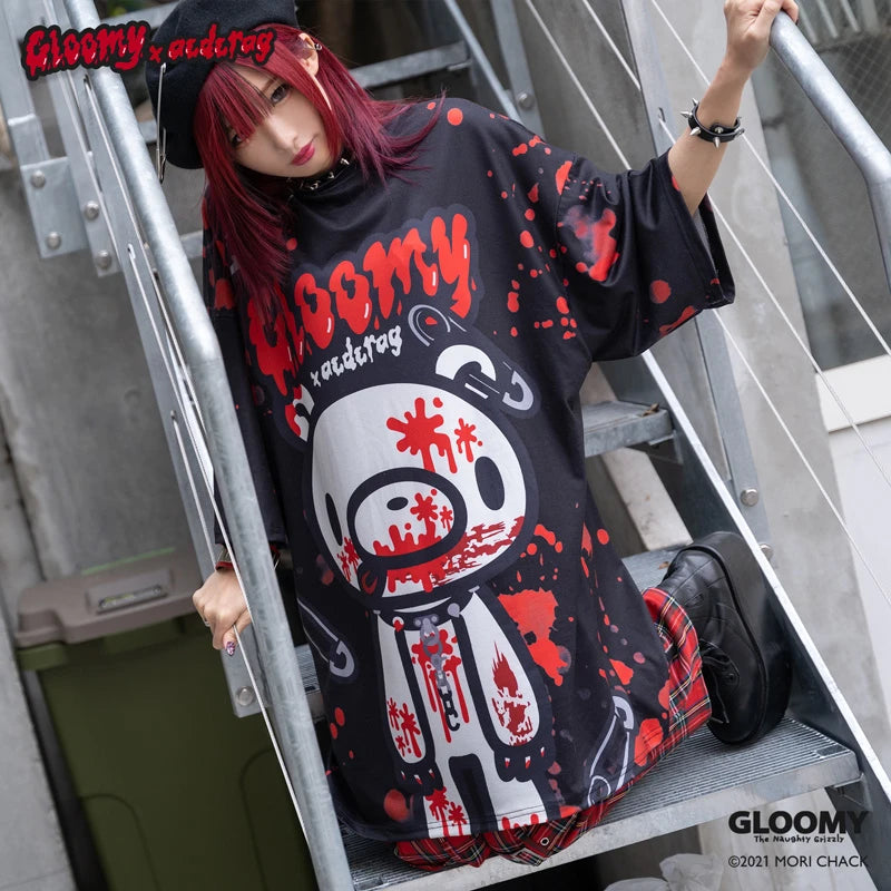 ACDC RAG and Gloomy Bear dark t-shirt Nylon Fabric Polyester Fabric Spandex Fabric