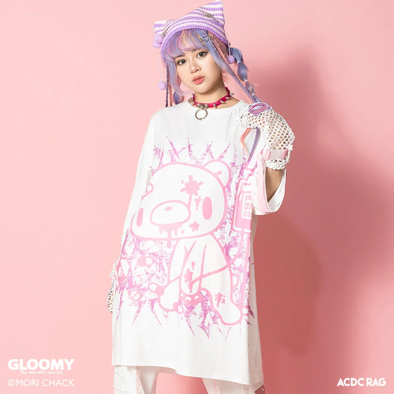 ACDC RAG & Gloomy Bear pastel ring huge t-shirt Sequined Glittery Shiny