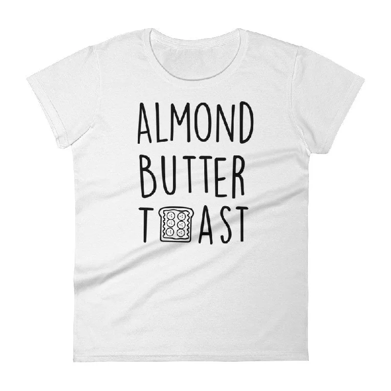 Almond Butter Toast: White Ladies T-Shirt Satin Blend Silk Blend Wool Blend
