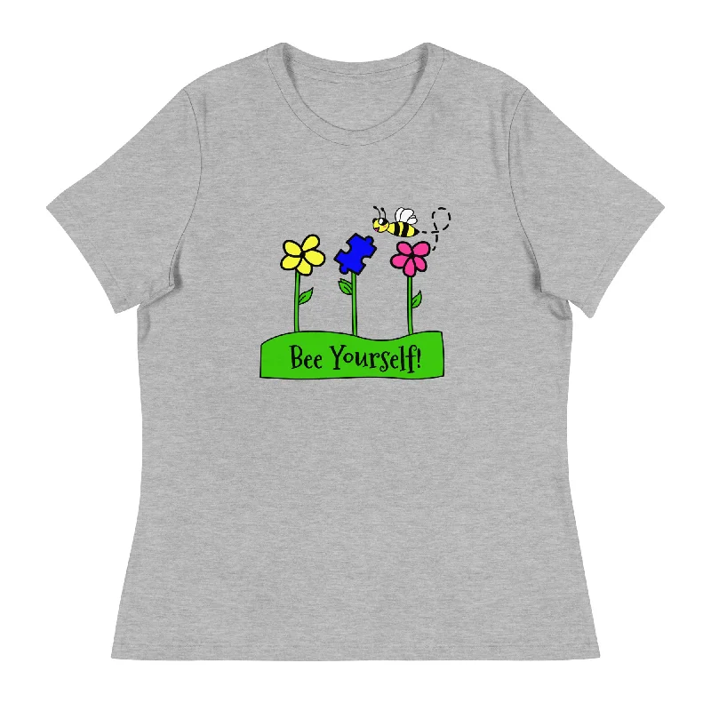 "Bee" Yourself Women's Relaxed T-Shirt Graphic T-Shirt Round Neck Polyester