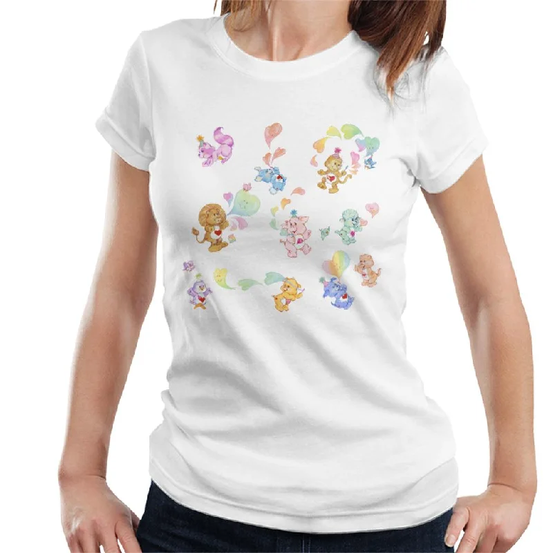 Care Bears Love Heart Montage Women's T-Shirt Seamless Knitted Crochet