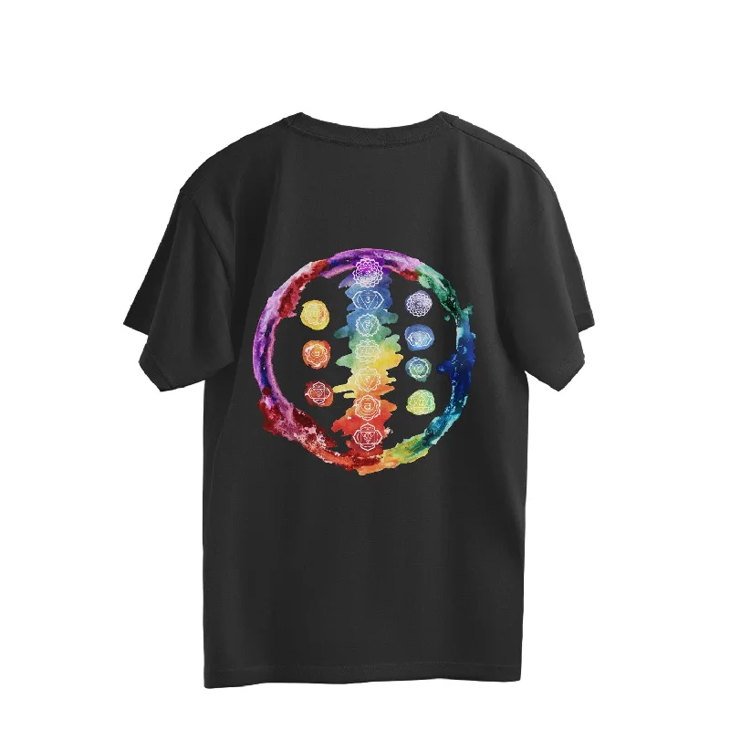 Chakra -Unisex Oversize T-shirt Cashmere Blend Cotton Blend Poly Blend