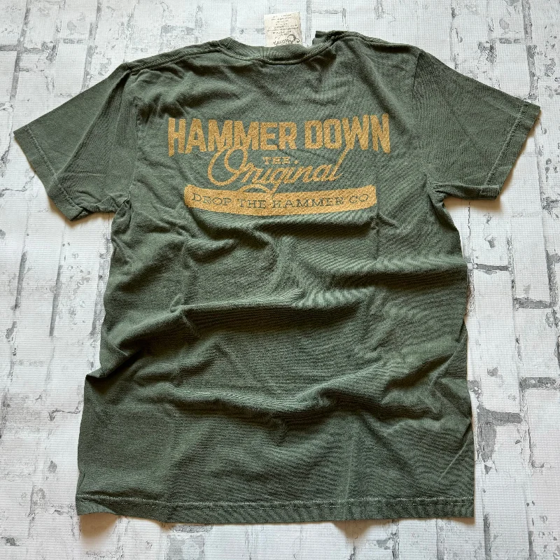 Hammer Down "OG DTH” Short Sleeve T-shirt - Moss Welt Pockets Slit Pockets