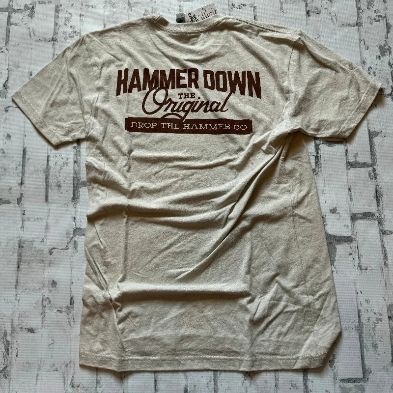 Hammer Down "OG DTH” Short Sleeve T-shirt - Beige Anti-Pilling Machine Wash Handmade Hammer Down "OG DTH” Short Sleeve T-shirt - Beige Anti-Pilling Machine Wash Handmade