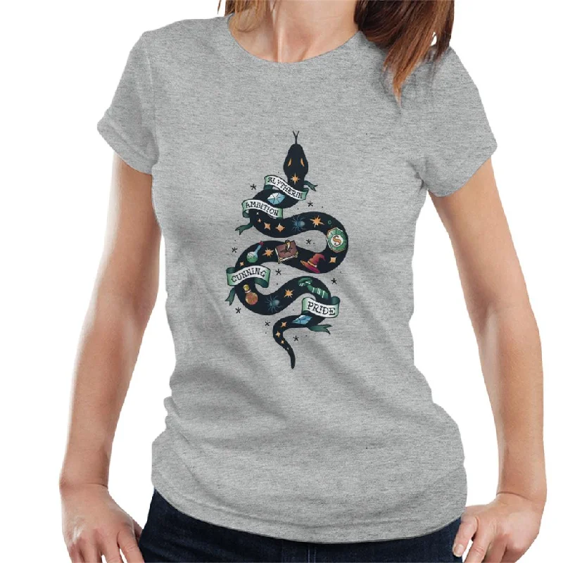 Harry Potter Serpent Of Slytherin Ambition Cunning Pride Women's T-Shirt Chenille Fabric Brocade Fabric Lace Fabric