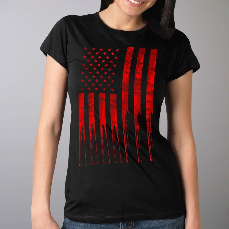 Hot Leathers Women's Flag Bullets Full Cut Tee Chenille Blend Fleece Blend Nylon Blend Hot Leathers Women's Flag Bullets Full Cut Tee Chenille Blend Fleece Blend Nylon Blend