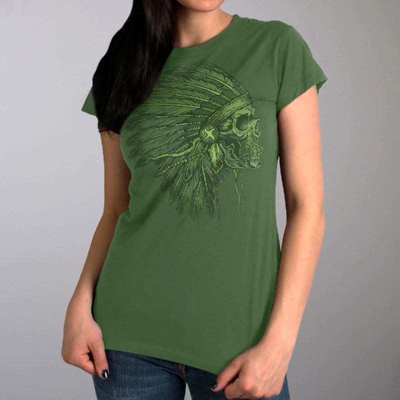 Hot Leathers Women's Native American Headdress T-Shirt Anti-Shrink Durable Soft