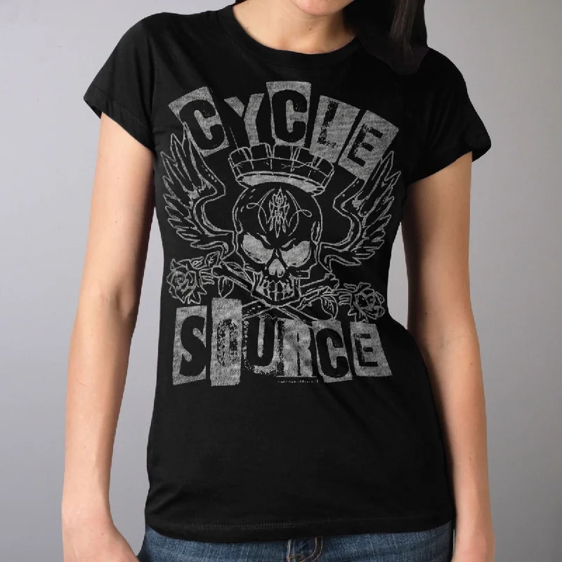 Hot Leathers Women's Official Cycle Source Magazine Ransom T-Shirt Elasticated Padded Insulated Hot Leathers Women's Official Cycle Source Magazine Ransom T-Shirt Elasticated Padded Insulated