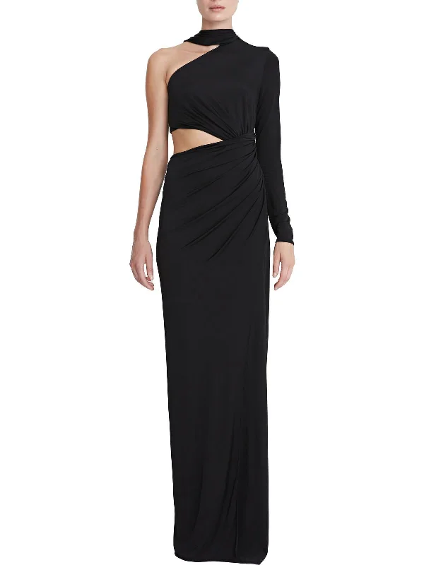 Joanna Womens One Shoulder Cut-Out Evening Dress Tunics Seasonal trendy