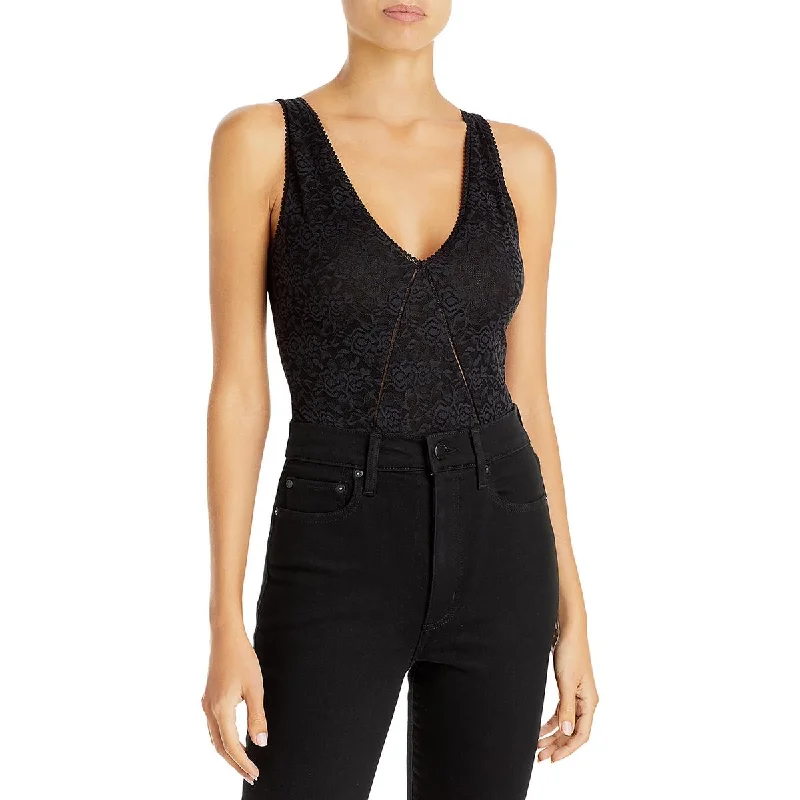 Jonathan Simkhai Womens Lace Sleeveless Bodysuit Elegant Bodysuit with Belt