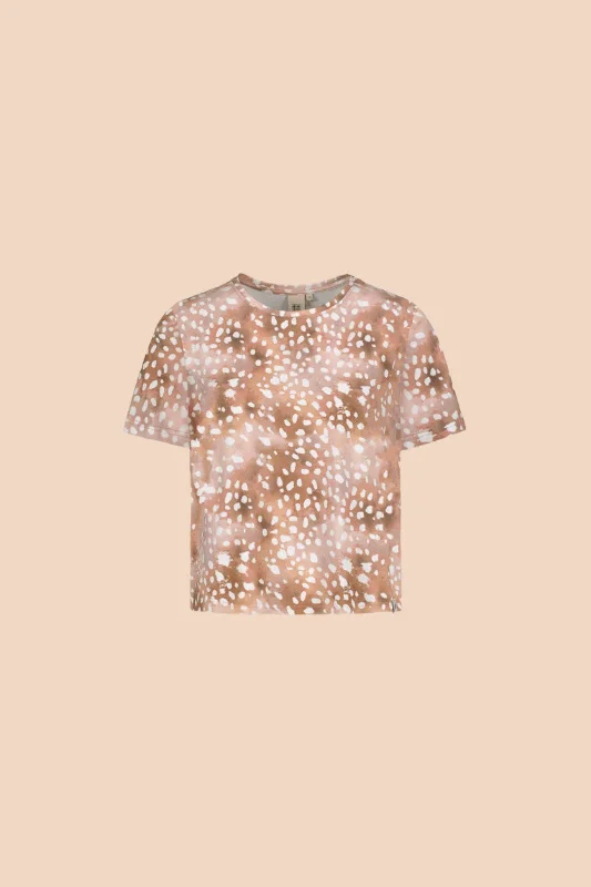 Women's T-Shirt Copper Bambi Hooded Caped Shawl Collar