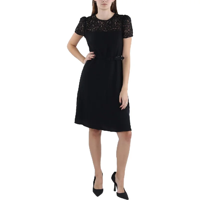 Lauren Ralph Lauren Womens Lace Trim Above Knee Cocktail And Party Dress Tunics Fashionable trendy