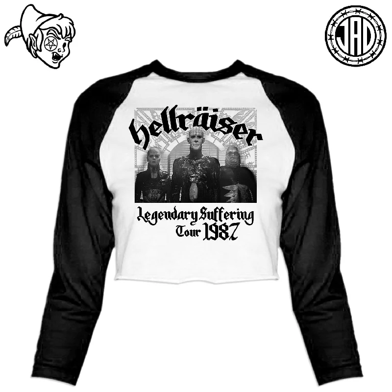 Legendary Suffering - Women's Cropped Baseball Tee Fleece Nylon Spandex